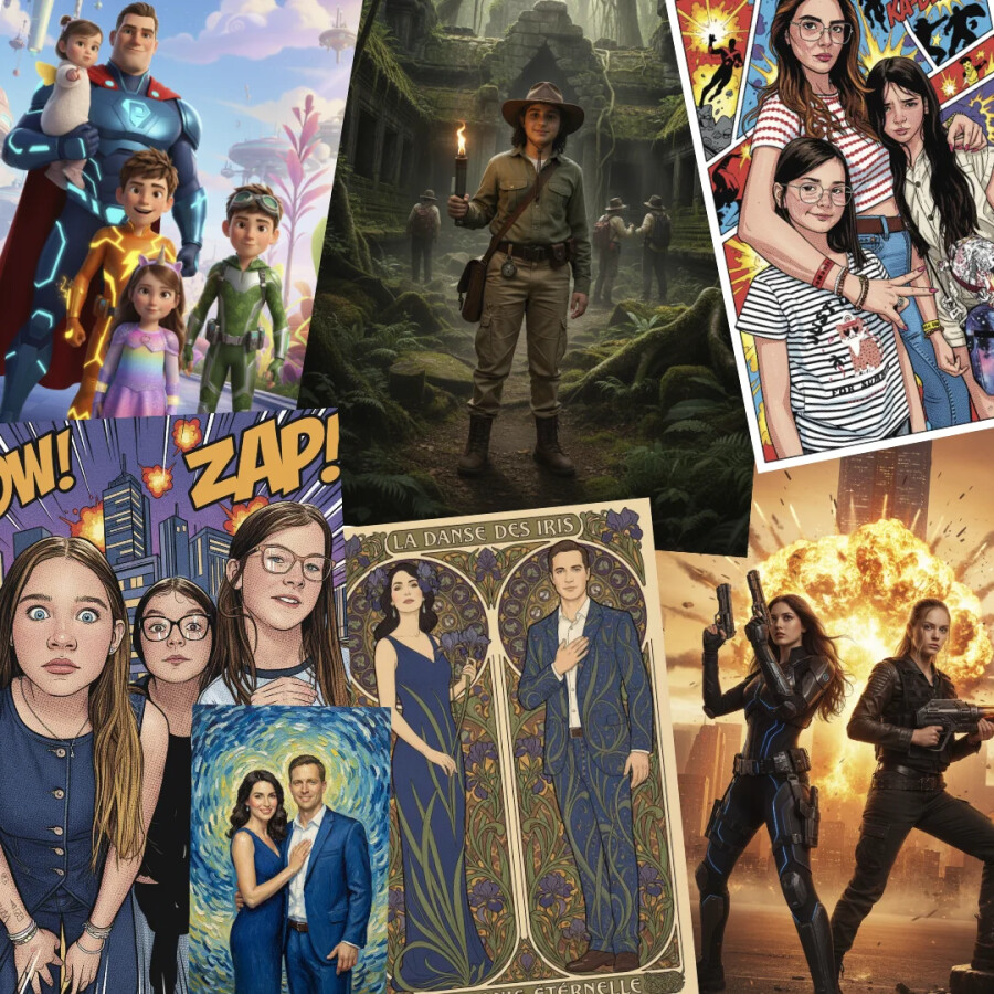 Instantly transform guests’ portraits into creative, stylised or themed images.